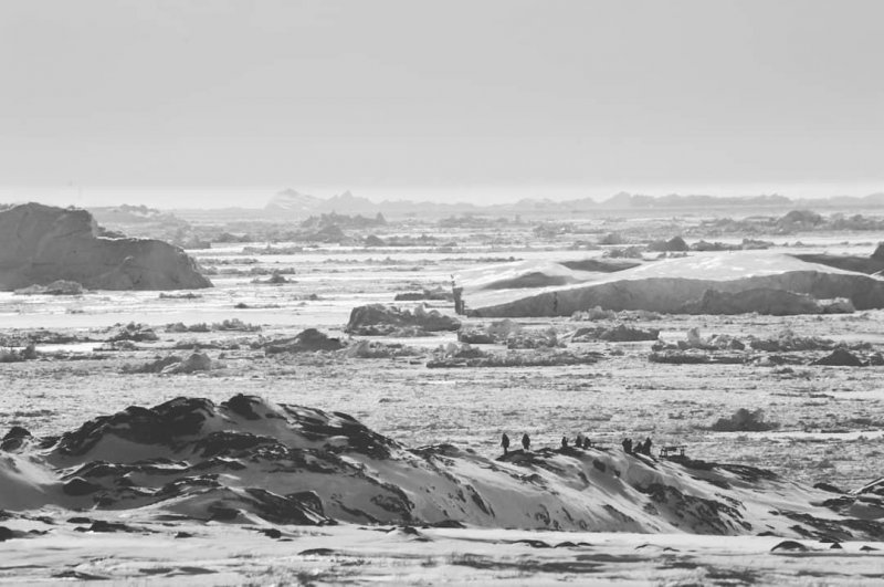 The mouth of the Ilulissat ice fjord, aka Kangia, seen from near the Sermermiut settlement 🇬🇱 
#arcticcircle 